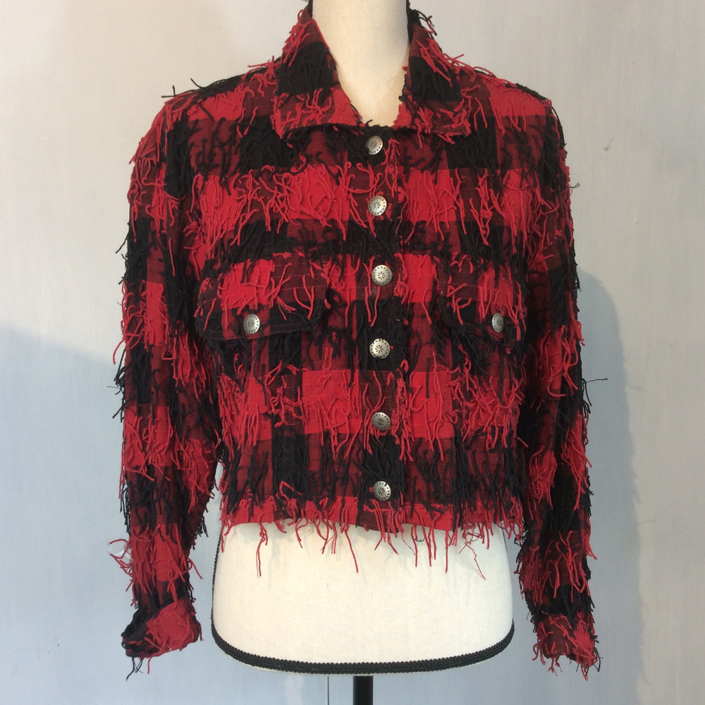 Scott Taylor Jacket Buffalo Shaggy Black/Red Vtg